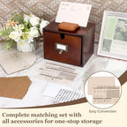 4x6 Wood Recipe Box with Cards and Dividers Vintage Recipe Card Box - Image 5
