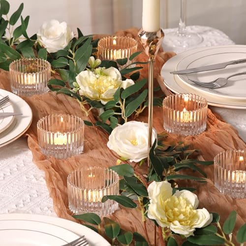 HAVITI 24 Pcs Large Tea Light Holders, Clear Glass Candle Holders, Votive Candle Holders for Table Centerpiece Wedding Table Decor(1.57" H 2.64" D) - Image 5