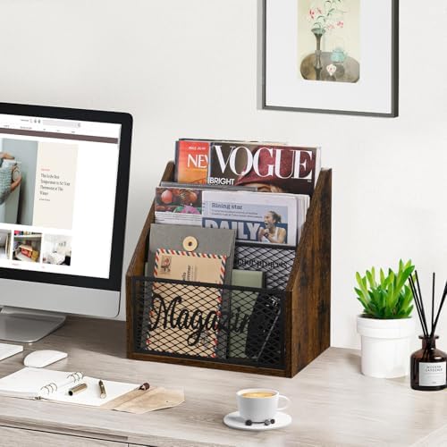 YINMIT 3 Tier Magazine Rack, Stepped Magazine Holder Floor for Home Storage - Image 2