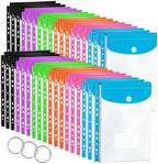 36 Pack Binder Folders with Pockets 11 Holes Expandable Dividers for 2/3/4 Ring Document Pouch with Label Loose-Leaf Transparent Binder Organizer for School Home Office by Surcotto