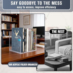 Clear Acrylic File Holder, Vertical Magazine Organizer 4-Slot for Office/Home/Classroom - Image 6