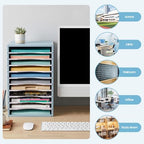 Vertical Desktop Sorter,11 Slots Mail File Organizer for Office (blue) - Image 6