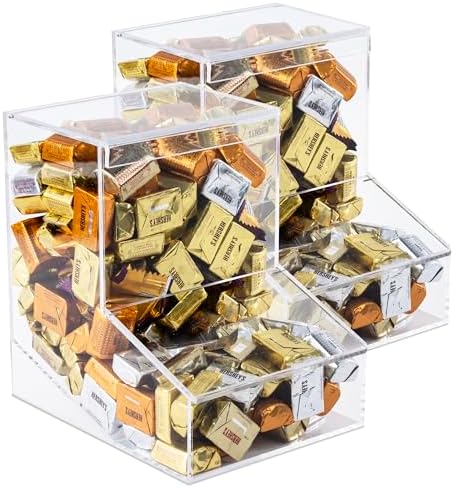 Inevibe 2 Pack Bulk Candy Dispenser with Two Lids for Desk, Office (2) by IneVibeforEveryday