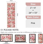 DUKINO 2x6 Runner Rug, Floral Washable Rug for Kitchen Non Slip, Pink - Image 2
