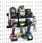 Wall Control Drill Holder Power Tool Storage Rack - Compact Impact Drill Battery Power Tool Pegboard Organizer Pegboard (Black) - Image 2