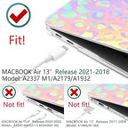 DONGKE for MacBook Air 13 Inch Case 2021-2018, Compatible with A2337 M1 A2179 A1932 Support Retina Display & Touch ID, Hard Shell Plastic Cover with Keyboard Skin - Leopard Print - Image 3