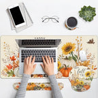 Britimes Keyboard Mouse Pad Set, 4 in 1 Desk Mat Set, Sunflower Fall - Image 7