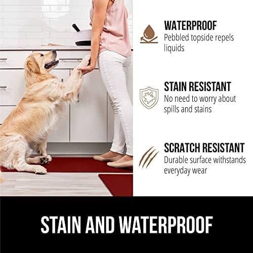 GORILLA GRIP Cushioned Kitchen Mats for Floor, 2 PK, 17x29+17x59, Red - Image 4