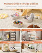KALLAX Small Woven Storage Basket for Organizing, 12 x 8 x 4.5 inch, 3 Pack - Image 3