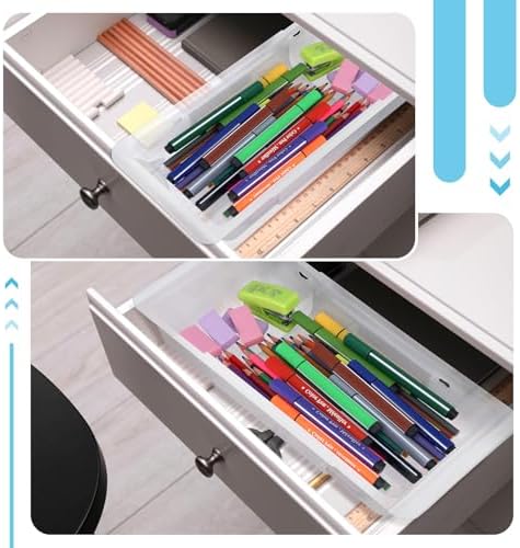 4 PCS Deep Drawer Organizer Bin Adjustable Sliding Drawer Organizers - Image 5