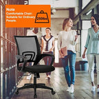 BestOffice Ergonomic Office Chair | Mid-Back Swivel Desk Chair | Black - Image 6