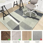 Office Chair Mat for Hardwood Floor, 60"x45" Easy Glide Computer Desk Mat Protector for Rolling Chair Under Desk Rug Nonslip Backing, Machine Wash, (Modern) - Image 3