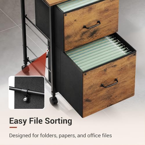 DEVAISE 2 Drawer Mobile File Cabinet, Rolling Printer Stand - Image 4