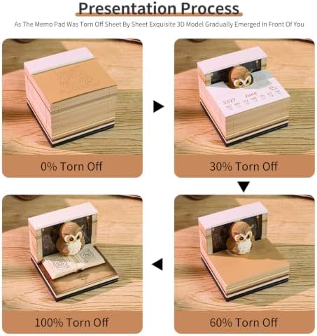 3D Calendar 2027, Desk Time Piece Calendar 2027,Tear-Away 3D Paper Art Notepad w LED Lights,Creative 3D Memo Artsy Pad Calendars, DIY Paper Carving Gift (K) - Image 4