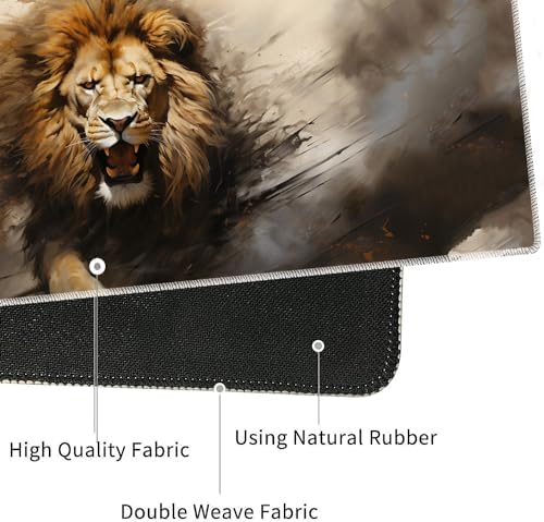 4 in 1 Mouse Pad Combo, Large Gaming Mouse Pad + Keyboard Wrist Support + Mouse Wrist Rest + Coaster, Table Pad with Stitched Edge Ergonomic Wrist Pad Set, Lion - Image 6
