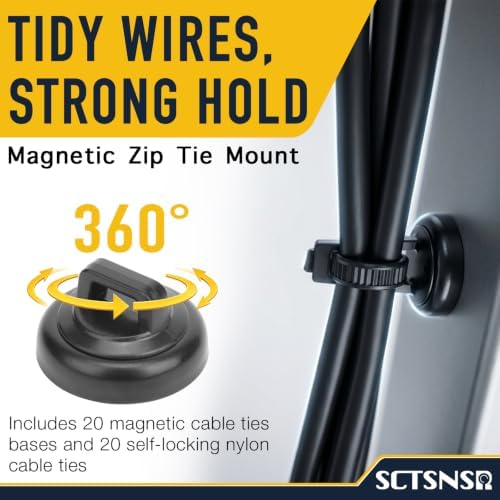 Magnetic Zip Tie Mount, 19mm Wire Holder, Magnet Cable Tie Holders - Image 2