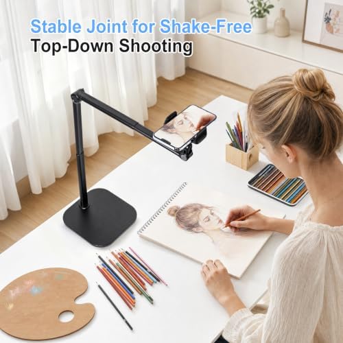 MACEVIA Overhead Phone Stand for Recording,Tabletop Cooking Tripod for Desk - Image 4