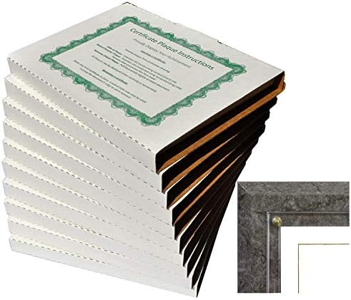 Walnut Grove Slide-in Certificate Plaque and Document Holder (10 Pack-Gray Marble) by Walnut+Grove