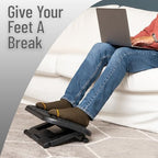 Mind Reader Foot Rest, Under Desk at Work, Ergonomic, Height Adjustable, Office, Plastic, 17" L x 13" W x 6.25" H, Set of 2, Black - Image 6