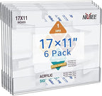NIUBEE Acrylic Sign Holder 11 x 17 Horizontal Wall Mount Sign Holders Clear Acrylic Frame with Double Sided Tape Clear Poster Frames Plastic Sign Holder for Office, Home, Restaurant, Landscape, 6 Pack by NIUBEE