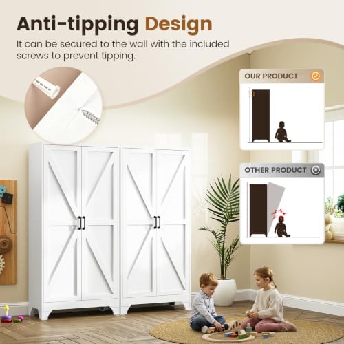 Yizosh Metal Storage Cabinet with Doors and 4 Adjustable Shelves - Image 5