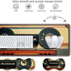 Ergonomic Keyboard Wrist Rest & Mouse Pad Wrist Rest Set, Large XXL Gaming Desk Mat 31.5"x 11.8" with Memory Foam, Easy Typing Pain Relief for Office & Home, Retro Tape Recorder - Image 4
