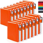 feela 15 Pack Pocket Small Notebooks Bulk, Mini Cute Notepads Hardcover College Ruled Lined Journals with Pen Holder for School Business Memos, with 15 Black Pens, 3.5”x 5.5”, A6, Orange by feela