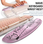 2-in-1 Ergonomic Set, Wave Keyboard Wrist Rest and Massage Slope Mouse Pad Wrist Support, Rebound Memory Foam for Relieve Carpal Tunnel Syndrome and Wrist Pain (Stay Positive) - Image 2