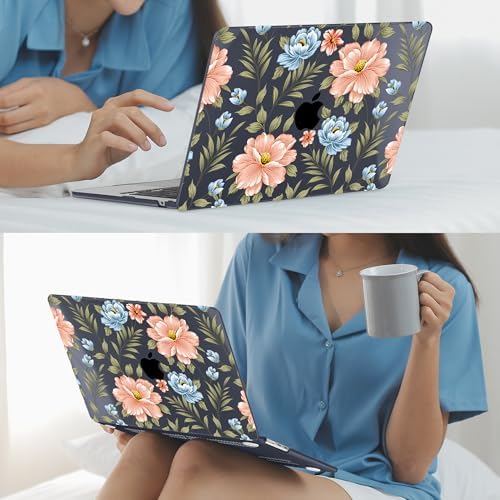 Mektron for 2026/2025/2024/2023 MacBook Air 15 INCH M5 A3448 /M4 A3241 /M3 A3114 /M2 A2941 Case, Printed Plastic Hard Shell Cover with 15.3" Liquid Retina Display Touch ID, Flower C400 - Image 7