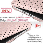 DONGKE Case for MacBook Pro 13 Inch (2026-2020 Models A2338 M2 M1/A2251/A2289), Chalk Pink Polka Dots Hard Shell Case with Keyboard Protector, Compatible with Retina Display and Touch Bar - Image 3