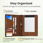 KHOMO Universal Padfolio Case – Tablet Portfolio Organizer with Notepad Holder – Compatible with iPad 10th/11th Gen, iPad Pro 11, iPad 7/8/9 (10.2", 10.9", 9.7") - Image 3