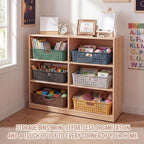Geetery 6 Pack Classroom Storage Baskets with Handle 14''x10'' Paper Tray Holds A4 Turn in Trays Plastic Paper Baskets Desk Organizer Bin for Classroom, Library, Office, Home (Cottage Color) - Image 4