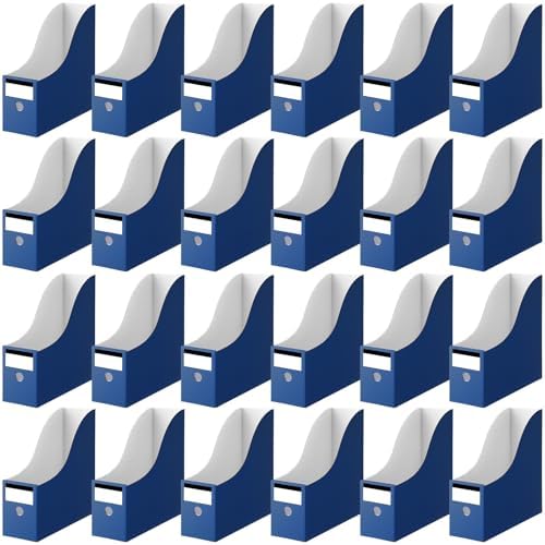 Thenshop 24 Pcs Magazine Files Cardboard Holders,Classic,Navy Blue by Thenshop