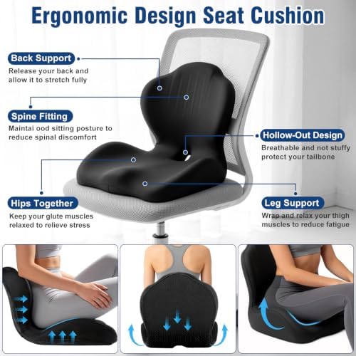 Car Seat Cushion Office Chair Cushion with Lumbar Support Pillow - Image 4