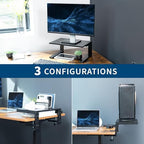 VIVO Black Clamp-on 15 in Desk Extension Shelf, DESK-SHELF15B - Image 5
