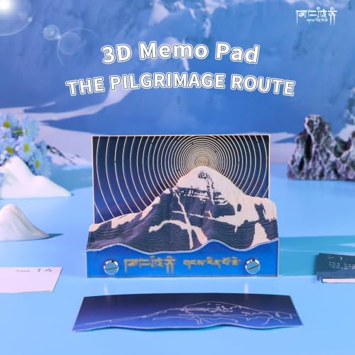 3D Memo Pad, 3D Calendar 2027, Time Piece Calendar, Tear-Off Calendars 2027, 3D Paper Carving Art Memo Pad, Art Carving Sticky Notes for Office Home Gifts Ornaments (Mount Kailash) - Image 2