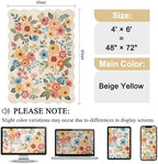 DUKINO 4x6 Area Rug, Non Slip Floral Washable Living Room Rug, Beige Yellow - Image 2