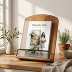 Beautiful Cookbook Stand for Your Kitchen Counter - Solid Wood, Fits iPad by ZICOTO