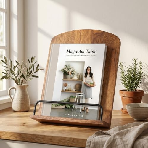 Beautiful Cookbook Stand for Your Kitchen Counter - Solid Wood, Fits iPad by ZICOTO