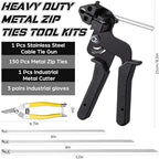 155 Pack Stainless Steel Cable Tie Gun Kit, 150 Pcs 6/8/11.8 Inch Metal Zip Ties (50 of Each), Adjustable Fastening and Cutting Tools for Fence, Chain Link Fence, Pipe, Industrial Use - Image 2