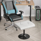 VECELO Foot Rest Under Desk Ottoman, PU Height Adjustable Footrest with Comfort Padding, Leg Rest for Desk for Relieving Leg Pain, Stiffness, and etc, White - Image 5
