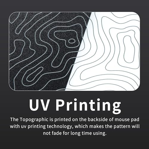 XVX Glass Mousepad for Gaming, Topographic Hard Gaming Mouse pad, Professional Large Mouse Mat 16.2" x 12.2", Special Glass Surface with Improved Precision and Speed - Image 3
