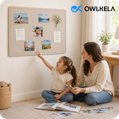 OWLKELA Felt Bulletin Board, 36 x 24 Inch, Oatmeal - Image 6
