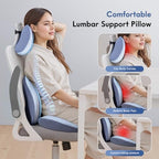 FLORICH Seat Cushion and Lumbar Support Pillow for Office Chair Car, Car Neck Pillow, Ergonomic Memory Foam Back Support for Office Gaming Chair Wheelchair, Relieves Neck, Back & Sciatica Pain – Blue - Image 4