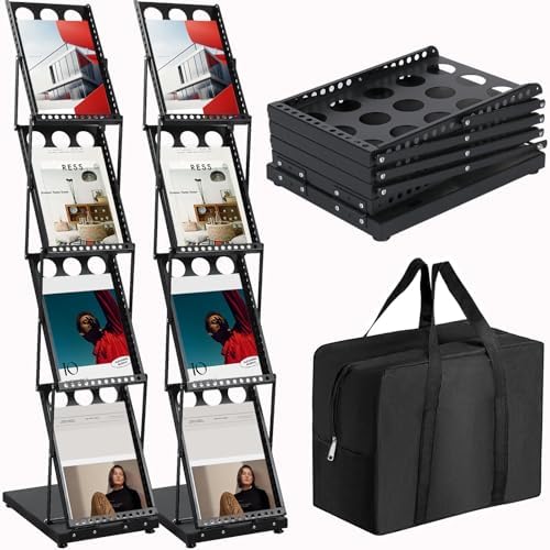 Foldable Brochure Display Stand with Carrying Bag, Literature Stand, 2 Pack by ZLDYPINK