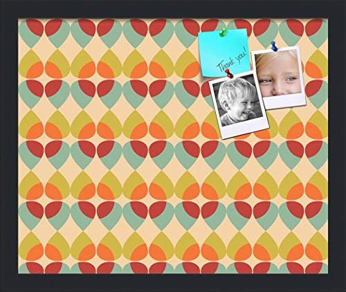 PinPix 17x14 inch Cork Bulletin Board. This Decorative Framed Pin Board Comes with Abstract Pattern in Color Design and Satin Black. Ideal for Home, Office Decor or School (PinPix-564) by PinPixBulletinBoards