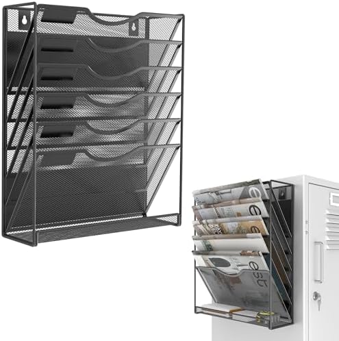 Gawerk Magnetic Wall File Holder – Magnetic Paper & Document Organizer for Home and Office (6+1 Tier) by Gawerk