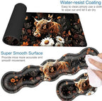Desk Mat, Mouse Pad with Wrist Rest, 4-in-1 Large Mouse Pads for Desk, Ergonomic Mouse Pad and Keyboard Wrist Rest Gaming Keyboard Mat for Office,Highland Cow Flowers Butterfly - Image 3