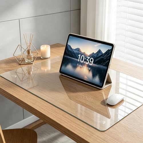 20 x 32 inch Dry Erase Desk Mat, Tempered Glass Desk Pad, Clear Desk Matt for Desktop, Desk Mat Clear, Glass Top for Desk, Desk Top, Smooth Glass Desk Mat for Writing, Gaming, Office & Daily Use - Image 7