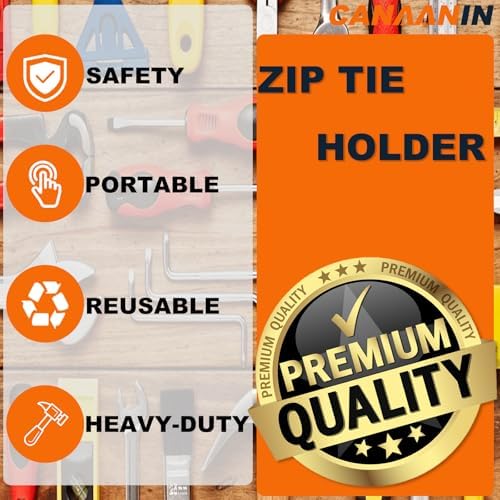 Zip Tie Holder Cable Tie Holder Colorful Portable Safe Efficient Organizer for Tradie Bits Cable Tie Zip Ties Reusable One-Hand Access Auto-Reset 8 Pack (Gray) - Image 3